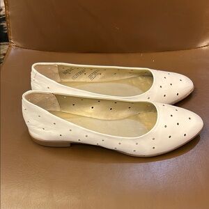 Sonoma White Perforated Ballet Flats